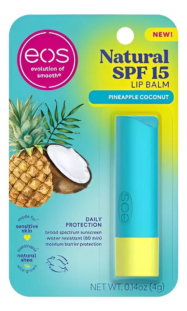 Eos Balsamo Labial Natural Spf 15 - Pina Y Coco, Proteccion