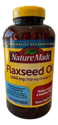 Flaxseed Oil Nature Made 300 Capsulas Apoyo Cardiovascular Sin Sabor