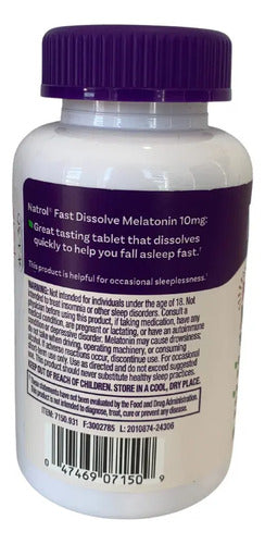 Melatonina 10 Mg Sabor Fresa 100 Tabletas Apoyo Dormir Mejor Fresa