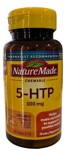 5-htp 5-hidroxitriptófano 100mg Dormir Animo 30 Tabletas Naranja