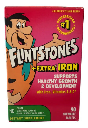 Flintstonmultivitamínico Infantil Con Hierro 90 Masticables Frutas