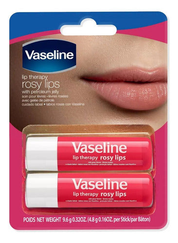 Vaseline Rosy Lips Bálsamo Labial Hidratante 2 Pcs