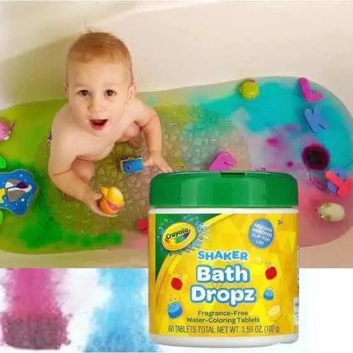 Tableta De Baño Crayola Bath Dropz Colored, 60 Tabletas Varios