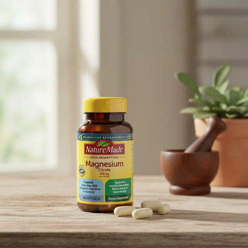 Citrato De Magnesio 250 Mg Soporte Nutricional 60 Caps Sin Sabor