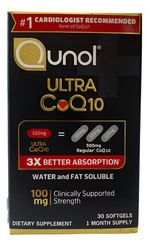 Qunol Ultra Suplemento Coq10 100mg 3x Mejor Absorción 30cáp Sin Sabor