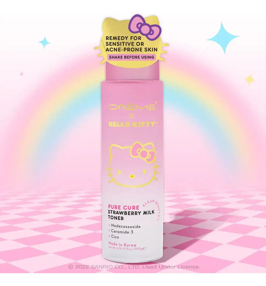 Toner Facial Strawberry Milk The Creme Hello Kitty 200ml Todo Tipo De Piel Día/noche