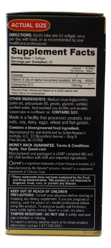 Qunol Ultra Suplemento Coq10 100mg 3x Mejor Absorción 30cáp Sin Sabor