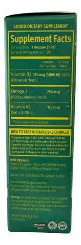 Suplemento Vitamina D-3 Y K-2 Omega 3 Mct Piña 60 Porciones Sin Sabor