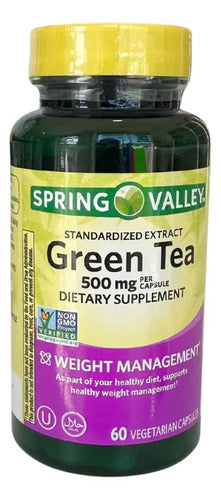 Té Verde 60 Capsulas Mejora El Metabolismo Spring Valley Sin Sabor