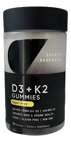 Frasco Vitamina K2 + D3 Con 30 Gomitas Veganas Salud Ósea Sin Sabor