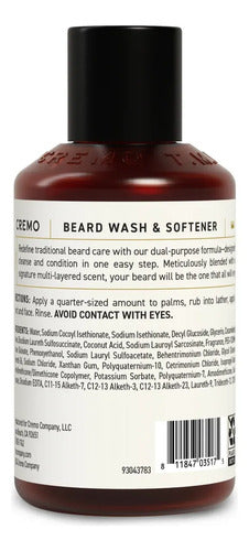 Cremo Beard Wash Softener Bourbon Vanilla Heritage 177ml
