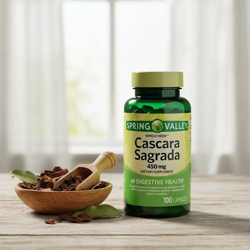 Cascara Sagrada 100 Capsulas Suplemento Herbal Sabor Frutal Sin Sabor
