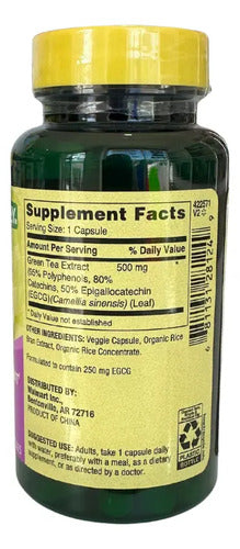 Té Verde 60 Capsulas Mejora El Metabolismo Spring Valley Sin Sabor