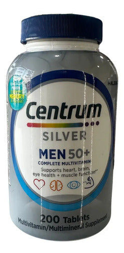 Centrum Silver Men 50+ Americano 200 Tabs Hombre +50 Años Sin Sabor