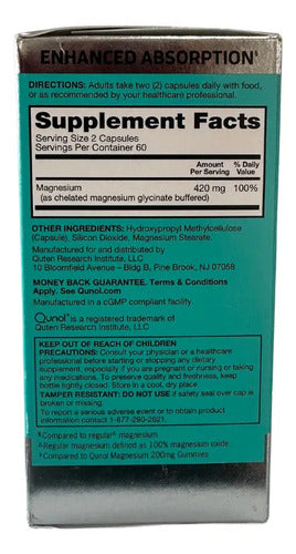 Magnesio 420mg Magnesium Mujer Y Hombre 120 Cápsulas Sin Sabor