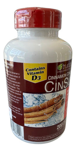 Cinsulin Trunature 200 Capsulas Vitamina D3 Metabolismo Sin Sabor