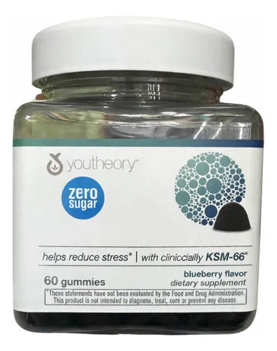 Ksm-66 Ashwagan Antiestrés Suplemento Premium 60 Gomitas Blueberry