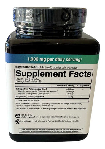 Ashwagandha 180 Capsulas Reduce Ansiedad Y Estrés Relaja Sin Sabor