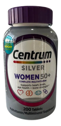 Vitaminas Centrum Silver Women 50+ 200 Tabletas Sin Sabor
