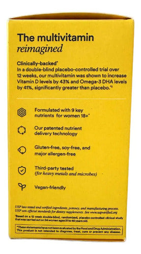 Multivitamínico Para Mujer 60 Capsulas Hierro Omega-3 Y D3 Sin Sabor