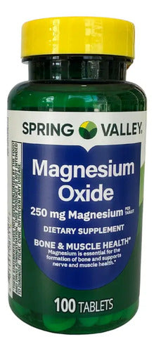 Magnesio 250 Mg Apoyo Óseo, Muscular Y Nervioso 100 Tabletas Sin Sabor