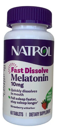 Melatonina 10 Mg Fast-dissolve Sabor Fresa Ayuda A Dormir Fresa