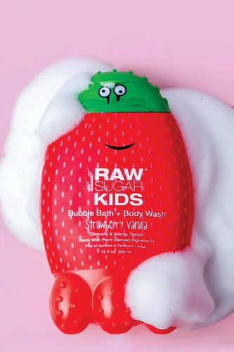 Bubble Bath + Body Wash Kids Strawberry Vainilla Raw Sugar Neutra