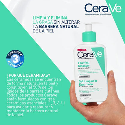 Cerave Gel Limpiador Facial Para Piel Mixta A Grasa 473 Ml Normal A Grasa Día/noche