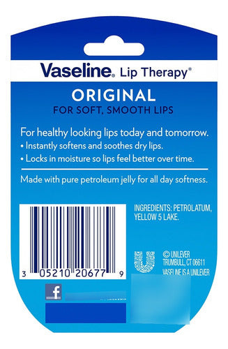 Vaseline Lip Care Original Bálsamo Para Labios 7gr