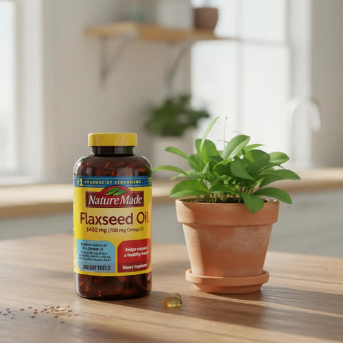 Flaxseed Oil Nature Made 300 Capsulas Apoyo Cardiovascular Sin Sabor