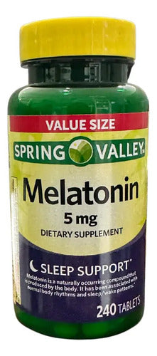 Melatonina 5 Mg Ayuda Al Sueño 120 Tabletas Sabor Fresa Fresa