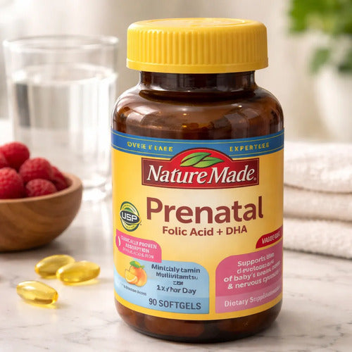 Multivitamínico Prenatal Ácido Fólico Hierro 90 Softgels Sin Sabor