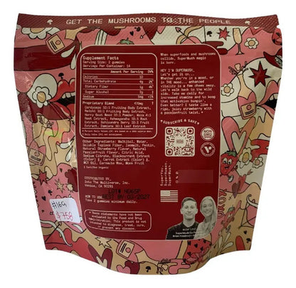 Suplemento Super Mush 28 Gomitas Fresa Bienestar Y Energía Fresa