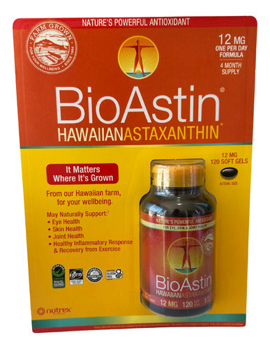 Astaxantina Hawaiiana 12mg 120 Cápsulas Bioastin Sin Sabor