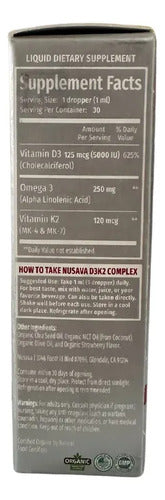 Suplemento Vitamina D-3 Y K-2 Omega 3 Mct Fresa 60 Porciones Sin Sabor