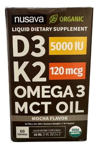 Suplemento Vitamina D-3 Y K-2 Omega 3 Mct Mocha 60 Porciones Chocolate Y Café