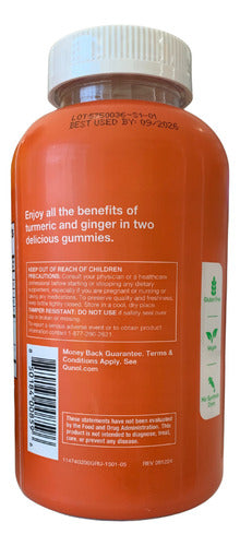 Cúrcuma + Gengibre Qunol 200 Gomitas Suplemento Vegano Naranja Cremosa
