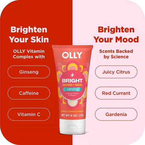 Scrub Corporal Olly Btight Mood + Skin Exfoliante Suave Citricos