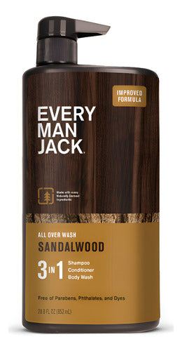 Every Man Jack Mens Wash 3 In 1 Sandalwood