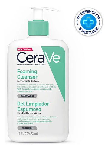 Cerave Gel Limpiador Facial Para Piel Mixta A Grasa 473 Ml Normal A Grasa Día/noche