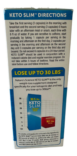 Pastillas Keto Slim 60 Capsulas Pérdida De Peso Dietético Sin Sabor
