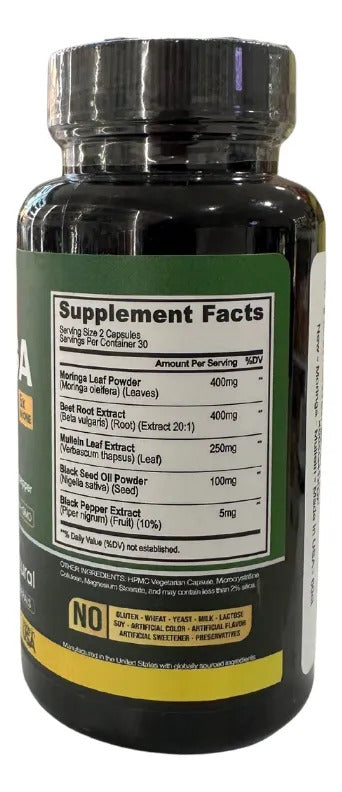 Moringa Extremadamente Eficaz Con 60 Cápsulas Antioxidante Sin Sabor