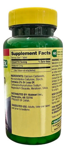 Melatonina 5 Mg Ayuda Al Sueño 120 Tabletas Sabor Fresa Fresa