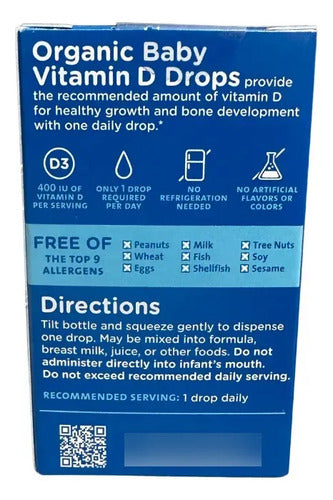 Suplemento Drops Vitamina D3 Para Bebés Gotas 3.24ml Sin Sabor