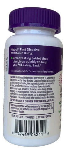 Melatonina 10 Mg Fast-dissolve Sabor Fresa Ayuda A Dormir Fresa