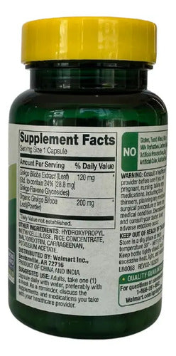 Ginkgo Biloba 120 Mg 90 Capsulas Apoyo A Memoria Sin Sabor Sin Sabor