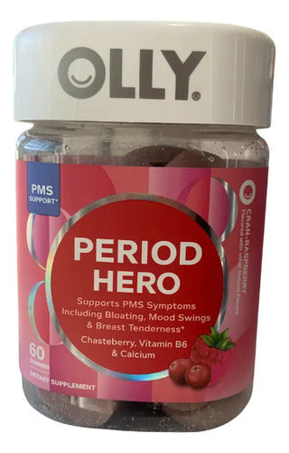 Olly Period Hero Bienestar Menstrual Gummies 60 Frambuesa