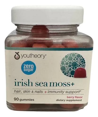 Irish Sea Moss 90 Gomitas Musgo Marino Biotina Vitamina C, D Sin Sabor