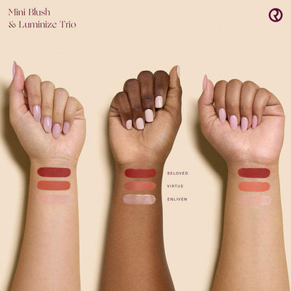 Rare Beauty Mini Blush & Luminize Trio 3 Tonos - Beloved, Virtue & Enliven