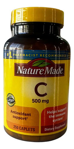 Vitamina C Premium 250 Tabletas 500mg Sabor Natural Sin Sabor